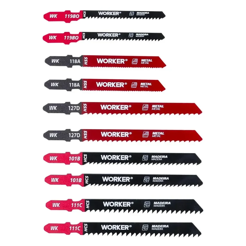 Jogo De Lâminas Para Serra Tico-Tico Para Metal 10 Peç Worker - Imagem 2