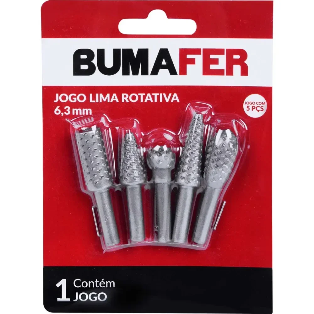 Jogo De Lima Rotativa Em Aço 6,3Mm Com 5 Peç Bumafer - Imagem 5