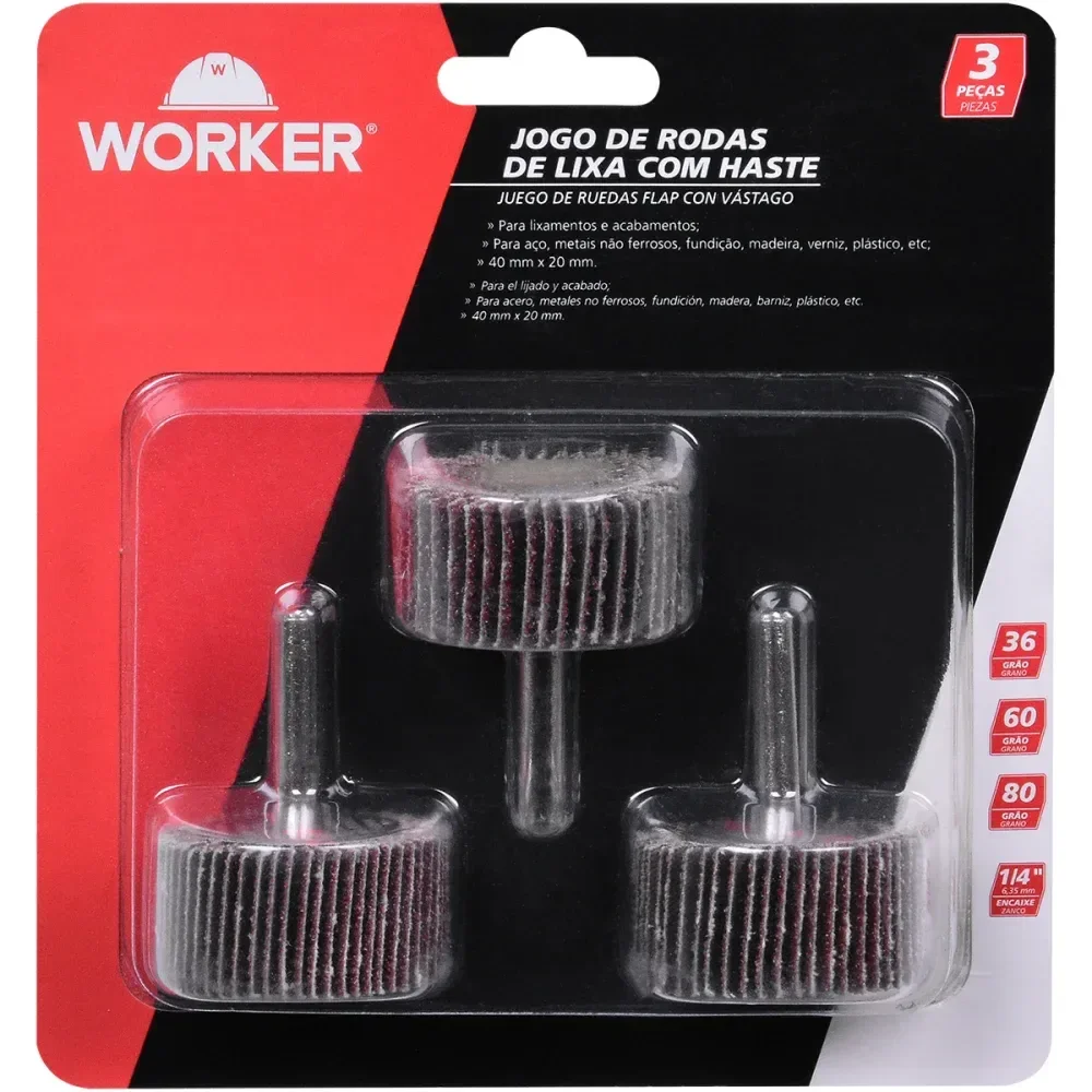 Jogo De Rodas De Lixa Com Haste 1/43 Peç Worker - Imagem 2