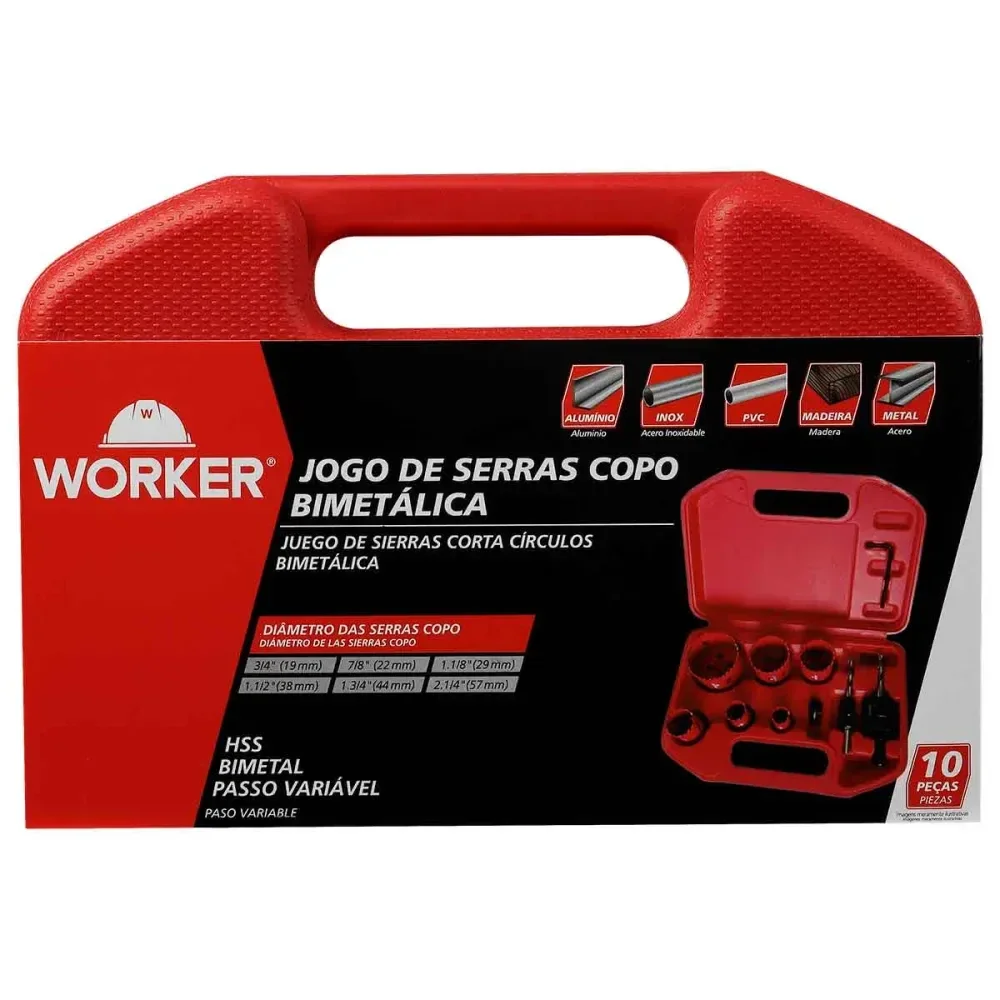 Jogo De Serra Copo Bimetálica Com 10 Peç Worker - Imagem 9