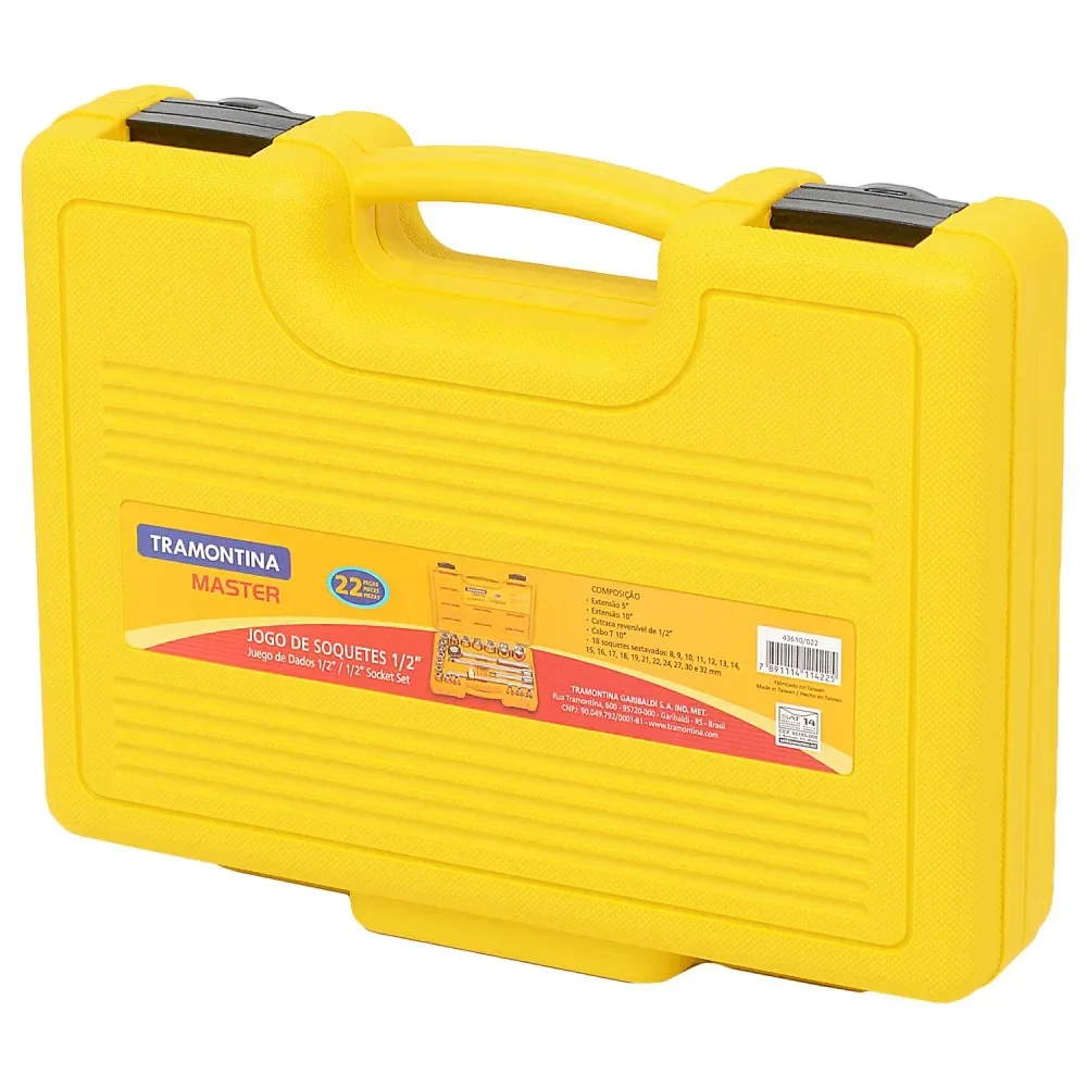 Jogo De Soquete 8 A 32 Mm 1/2 Sextavado 22 Peç Tramontina Master - Imagem 5