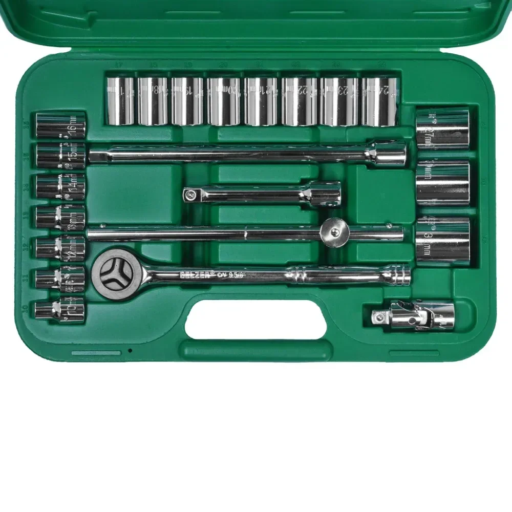 Jogo De Soquete Sextavado 1/2 10 A 32Mm 23 Peç Belzer/Sata - Imagem 2