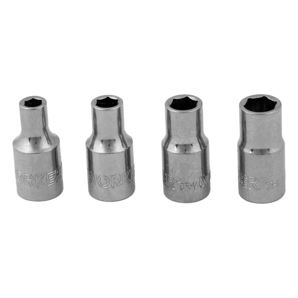 Jogo De Soquetes E Bits Cromo Vanádio 1/4 25 Peç Worker - Imagem 11