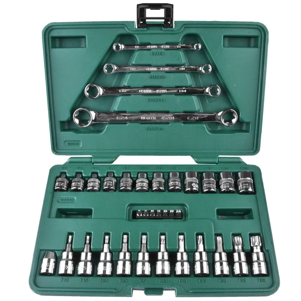 Jogo De Soquetes E Chaves E-Torx 3/8 St09010Sj Sata -35 Pçs - Imagem 2