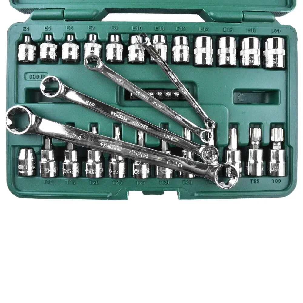 Jogo De Soquetes E Chaves E-Torx 3/8 St09010Sj Sata -35 Pçs - Imagem 3