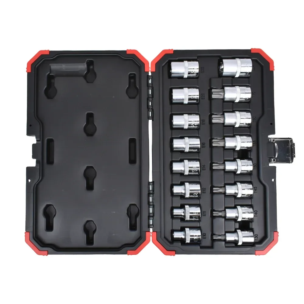 Jogo De Soquetes E Chaves Hexalobular 1/2 Tx 16 Peç Gedore Red - Imagem 4