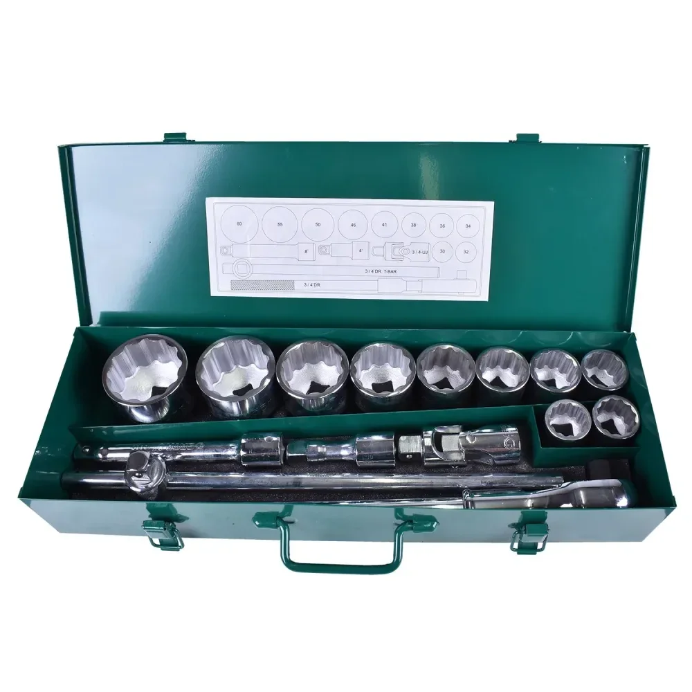 Jogo De Soquetes Estriados 30- 60Mm 3/4 Com 15 Peç Sata - Imagem 2