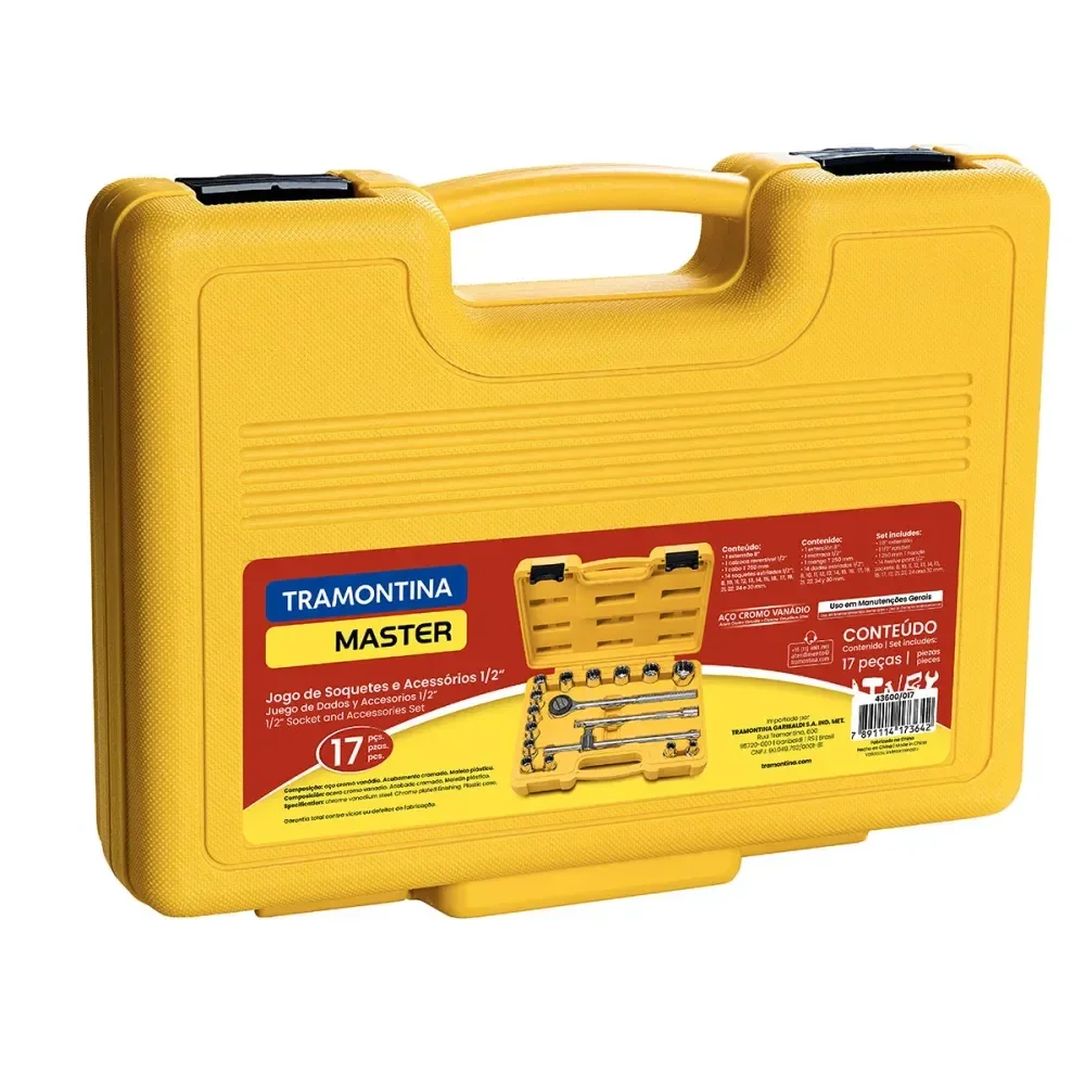 Jogo De Soquetes Estriados Em Cr-V 1/2 8-30Mm 17 Peç Tramontina - Imagem 2