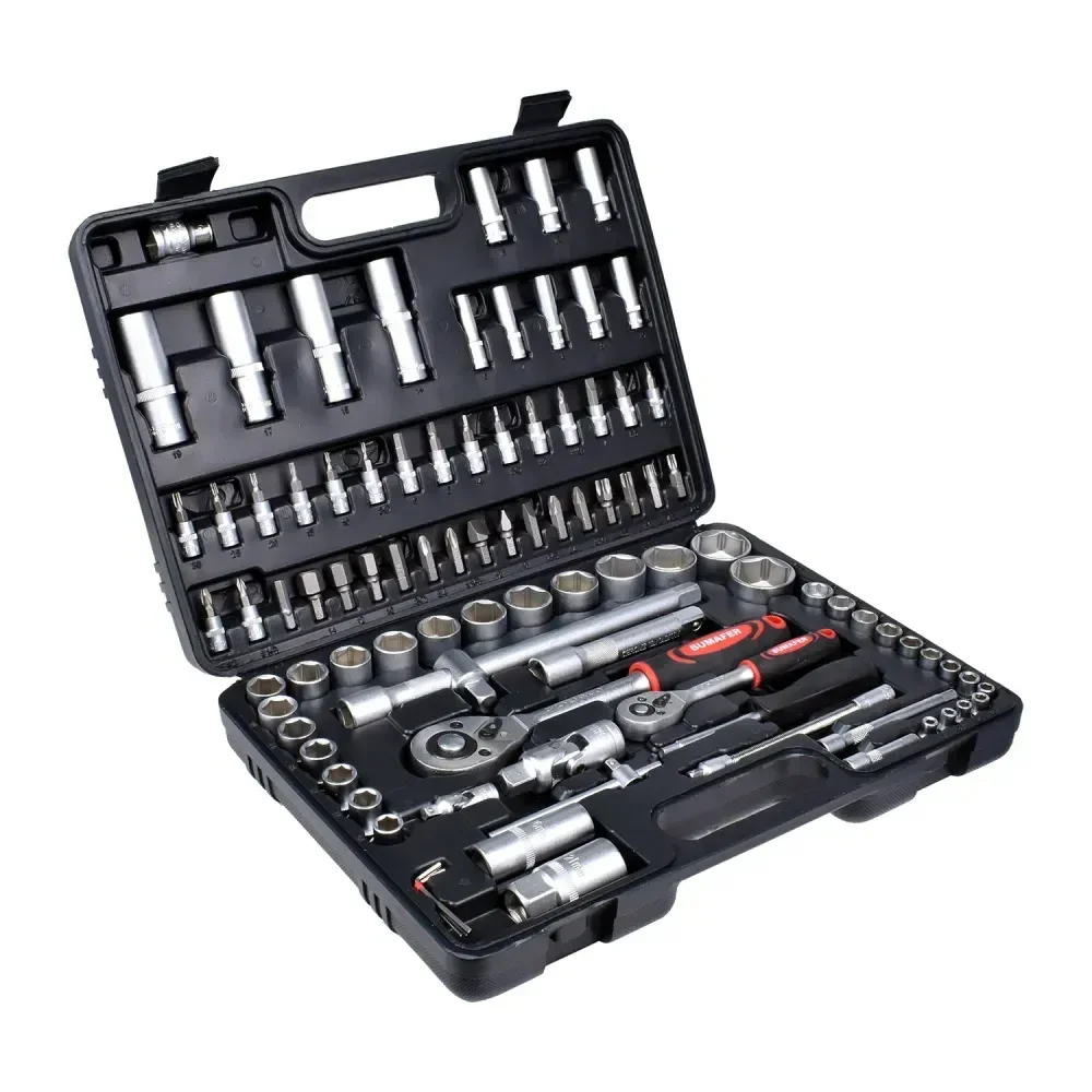 Jogo De Soquetes Sextavado Com Catraca 94 Peç Bumafer - Imagem 4