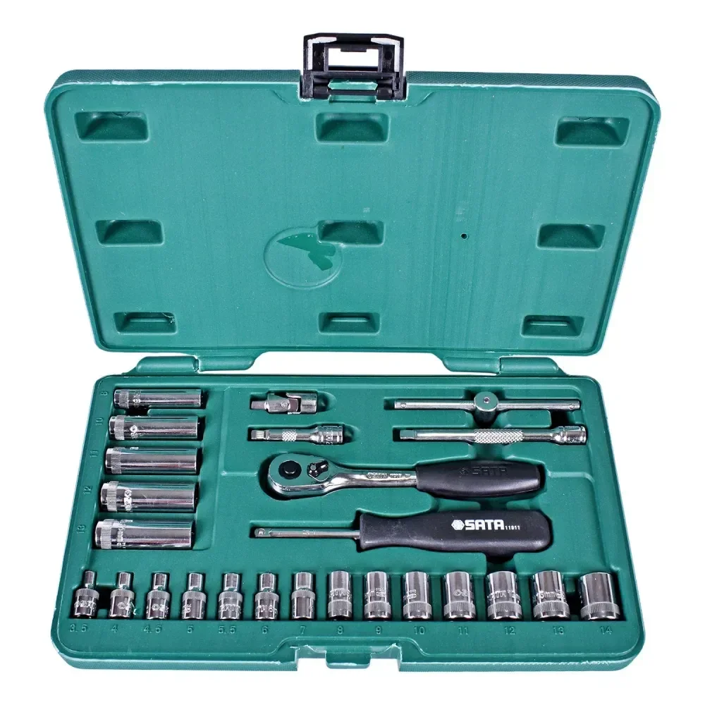 Jogo De Soquetes Sextavados 1/4 Com 36 Peç Sata - Imagem 2