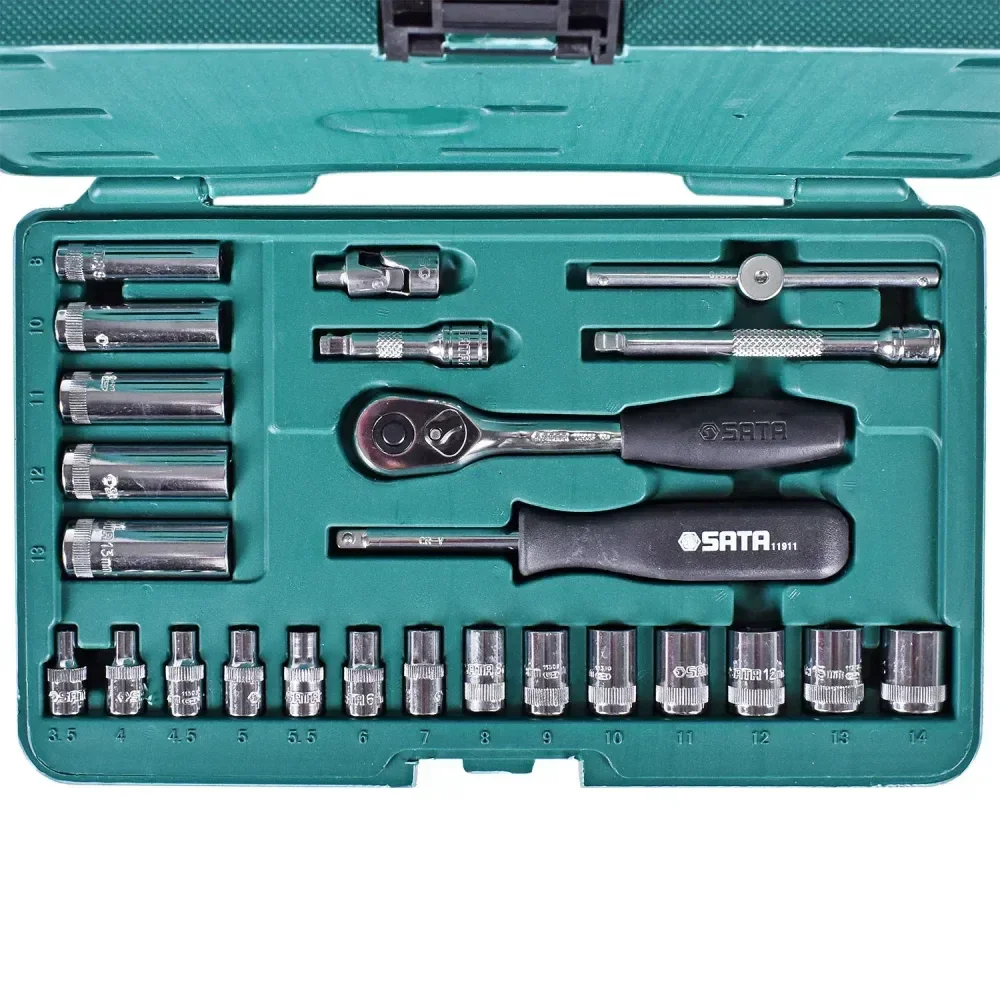 Jogo De Soquetes Sextavados 1/4 Com 36 Peç Sata - Imagem 4