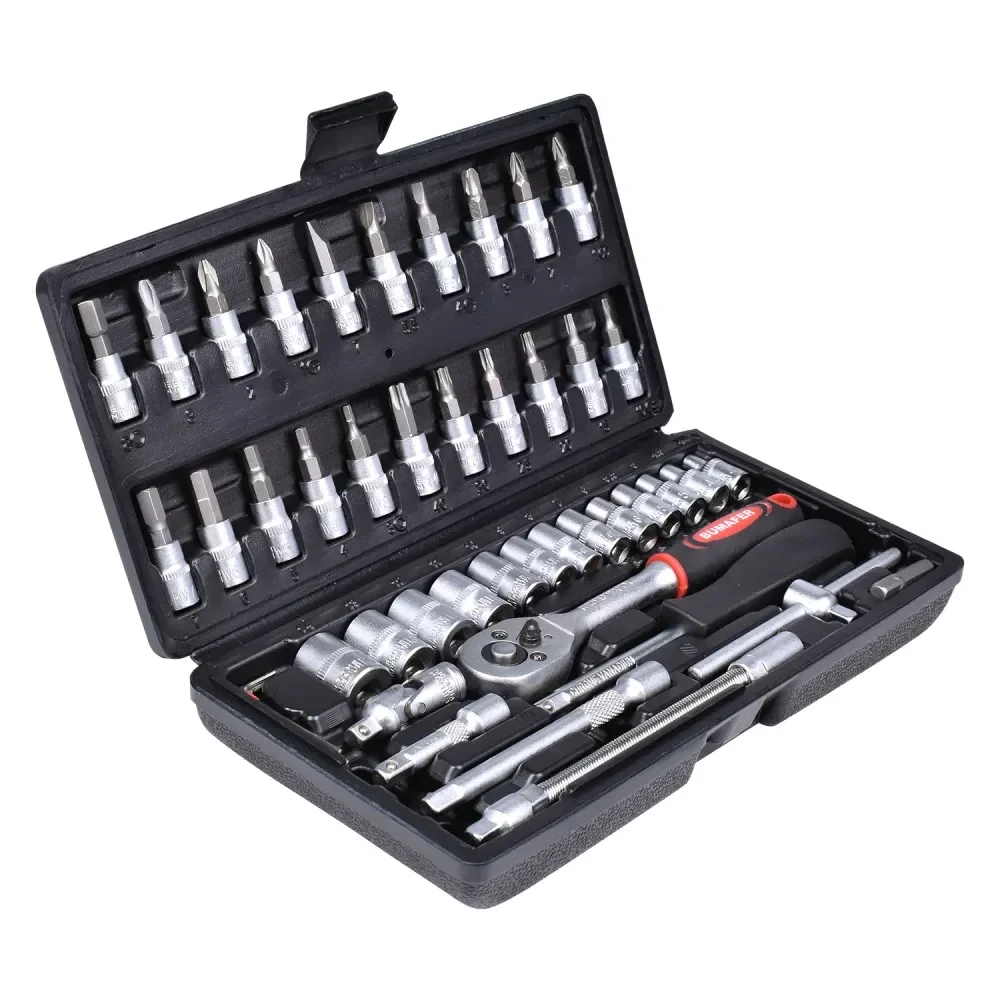 Jogo De Soquetes Sextavados 1/4 Com 46 Peç Bumafer - Imagem 3