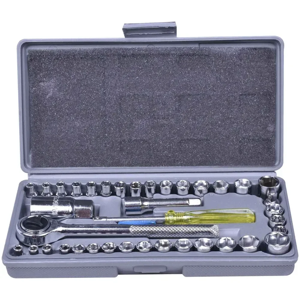 Jogo De Soquetes Sextavados Com Catraca 40 Peç Bumafer - Imagem 2