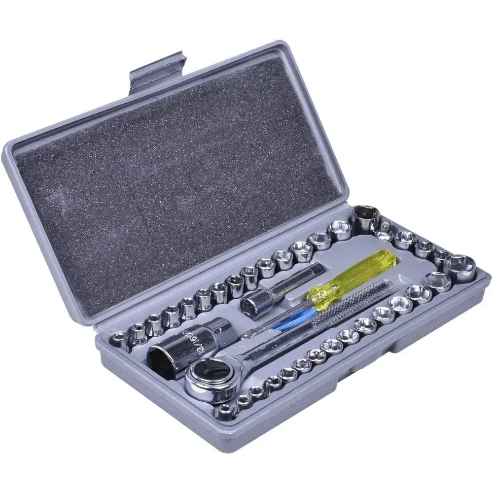 Jogo De Soquetes Sextavados Com Catraca 40 Peç Bumafer - Imagem 3