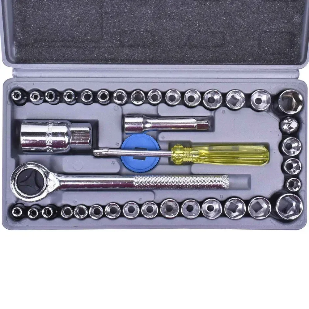 Jogo De Soquetes Sextavados Com Catraca 40 Peç Bumafer - Imagem 4