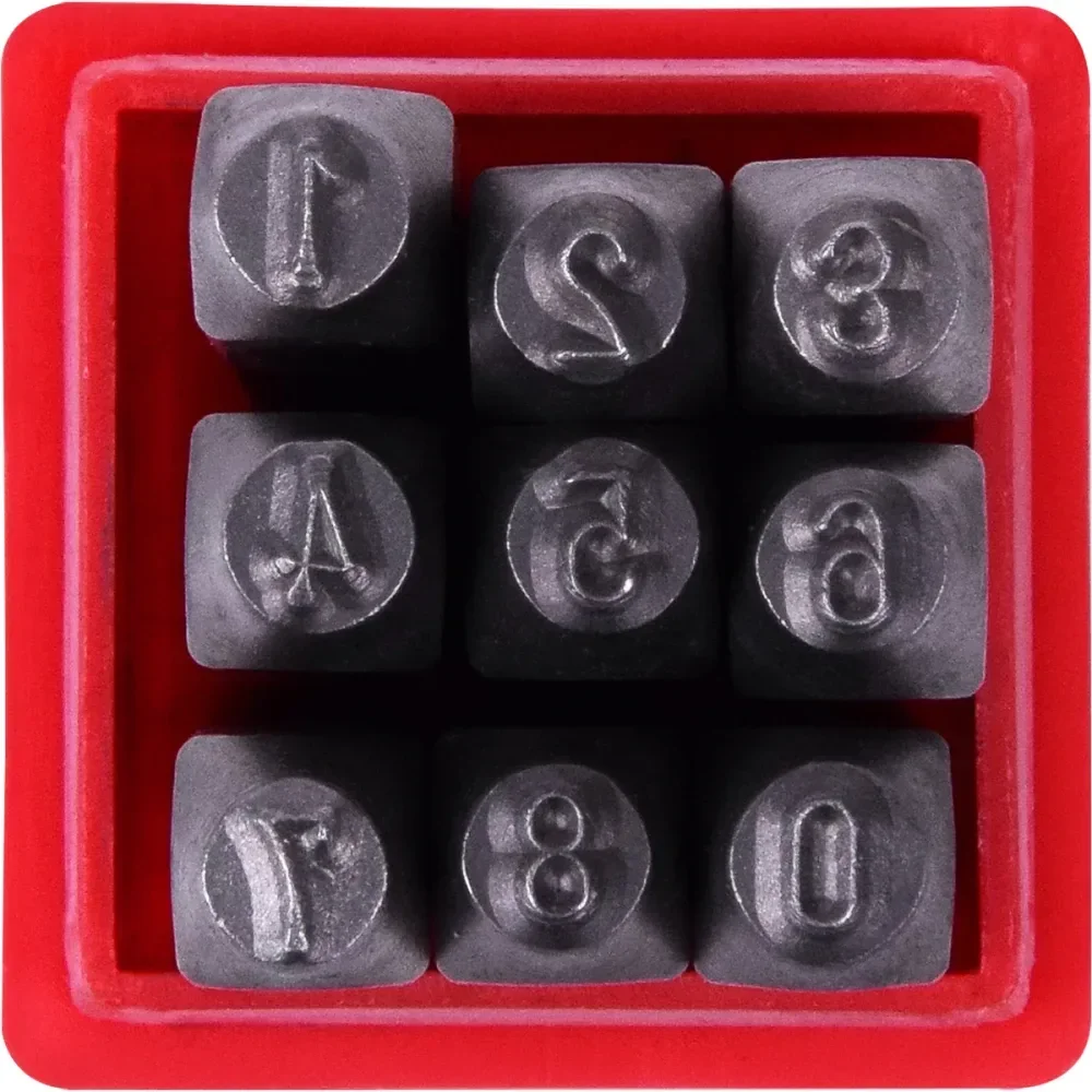 Jogo Punção 1/8 3Mm Algarismo Para Gravação 0 Ao 9 Worker - Imagem 2