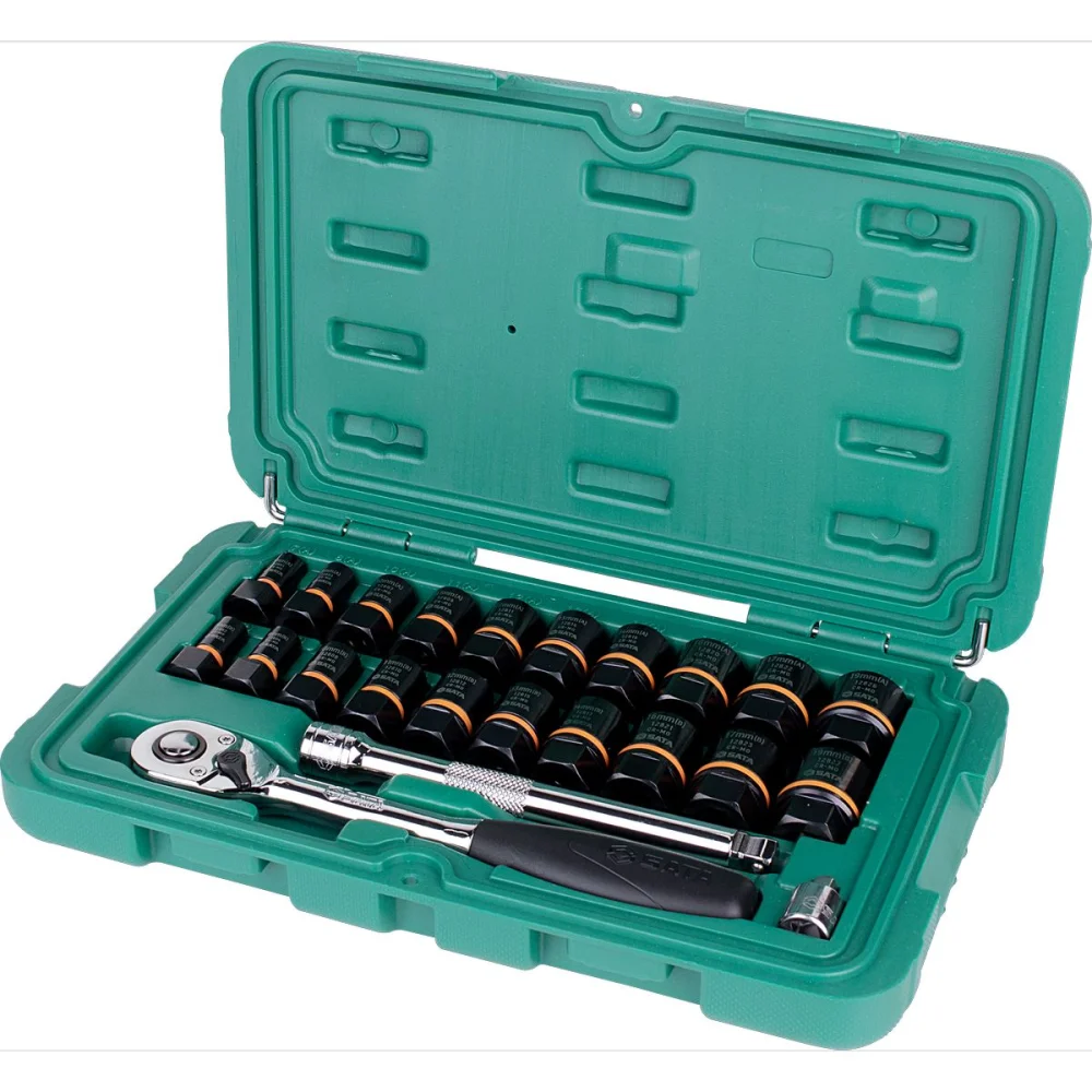 Jogo Soquete Impacto 1/4 - 3/8 23 Peç Sata - Imagem 2