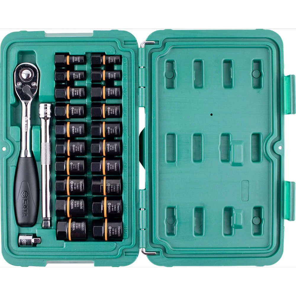 Jogo Soquete Impacto 1/4 - 3/8 23 Peç Sata - Imagem 3