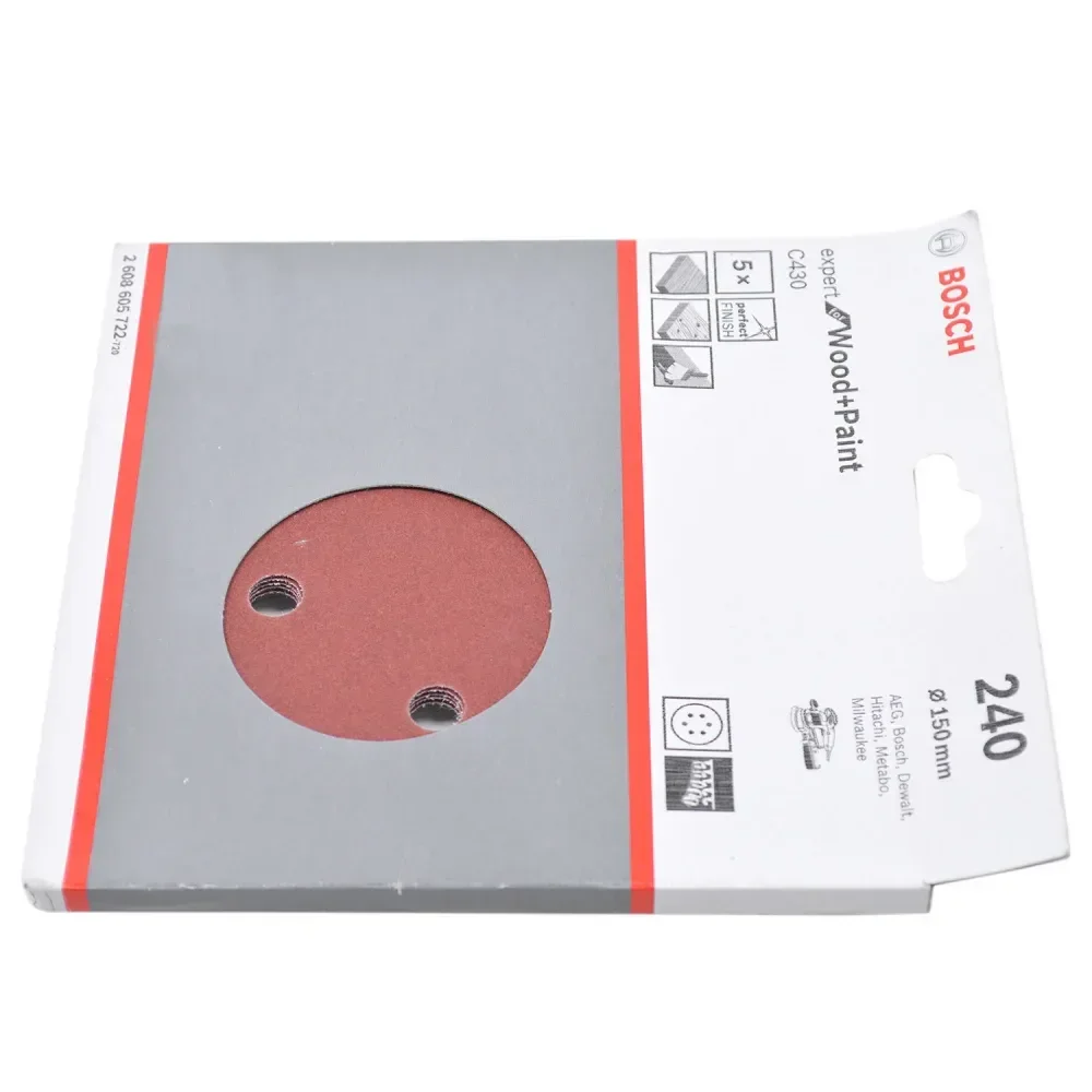 Kit 5 Folhas De Lixa Velcro 6 G240 Expert Wood Paint Bosch - Imagem 4