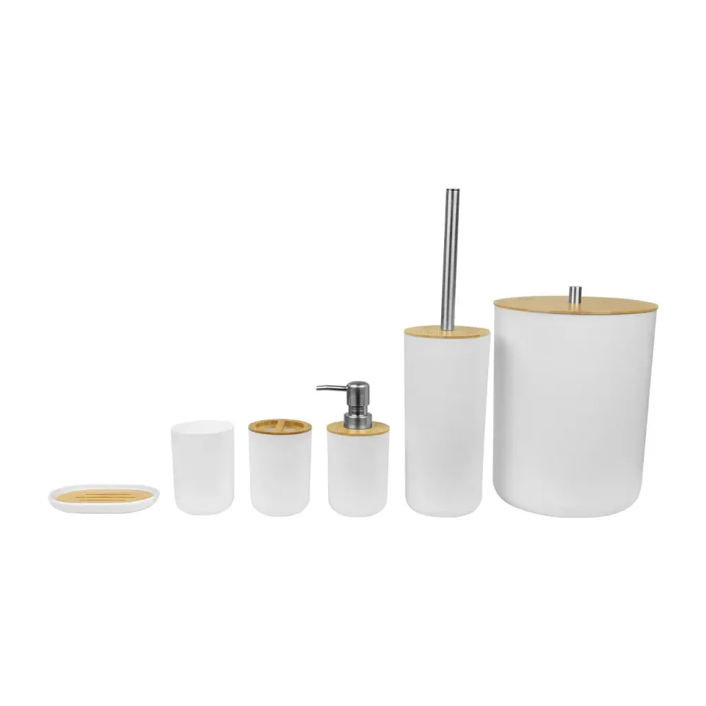 Kit Acessórios Para Banheiro 6 Peç Branca Kala - Imagem 9