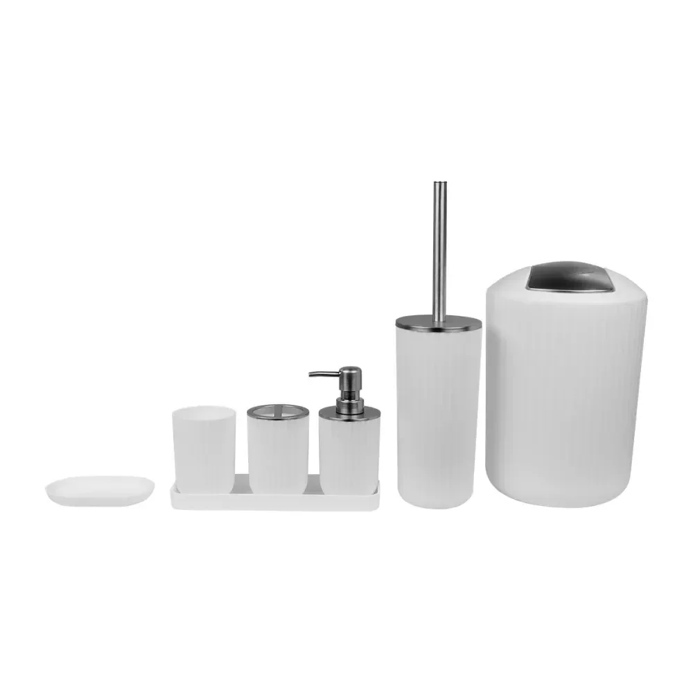 Kit Acessórios Para Banheiro 7 Peç Branca Kala - Imagem 2