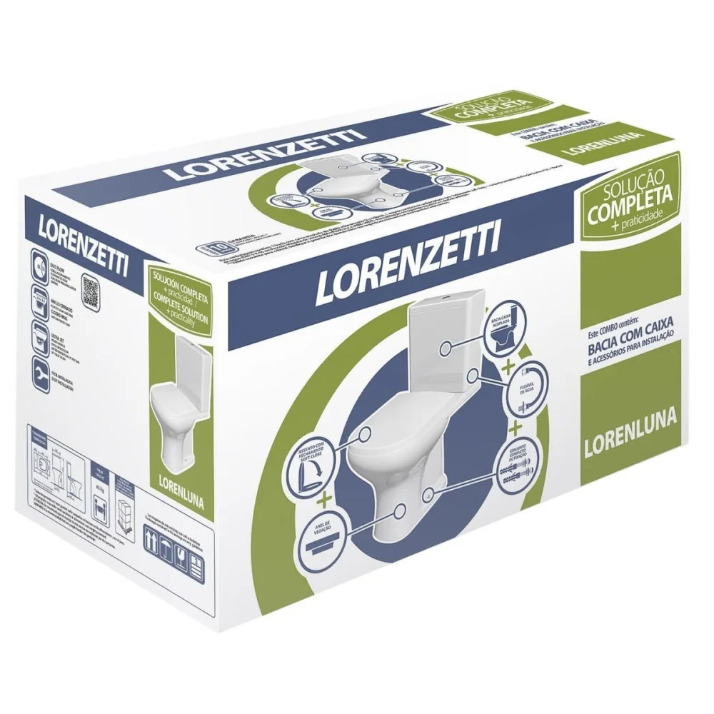Kit Completo Luna Convencional 3/6L Branco Lorenzetti Duchas - Imagem 5