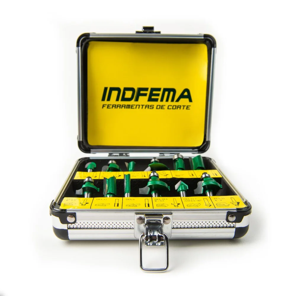 Kit De 12 Fresas Hw Para Tupia 6Mm Com Maleta Indfema 6410.01 - Imagem 3