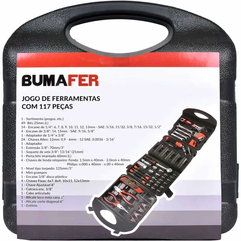 Kit De Ferramentas Modelo 117 Peç Aço Carbono Bumafer - Imagem 5