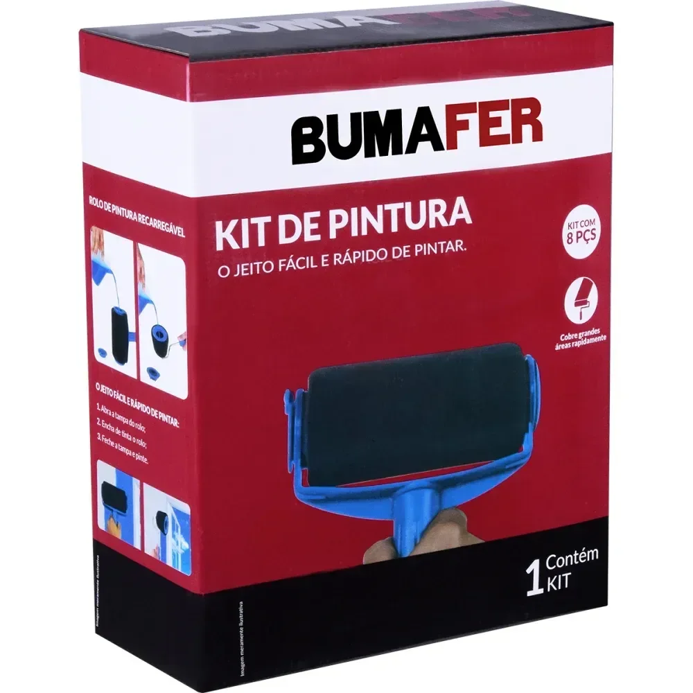 Kit De Pintura Rolo Recarregável 8 Peç Bumafer - Imagem 8
