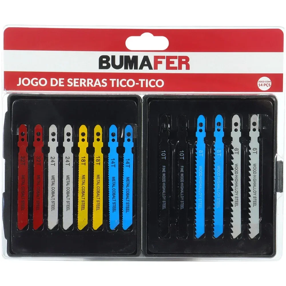 Kit De Serras Tico Tico Em Aço Com 14 Peç Bumafer - Imagem 10