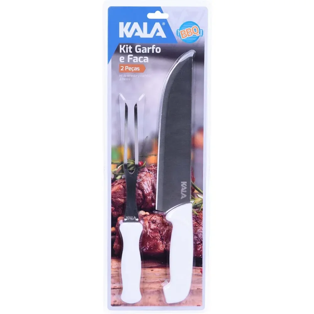 Kit Garfo E Faca Para Cozinha Em Aço Inox 2 Peç Kala - Imagem 2