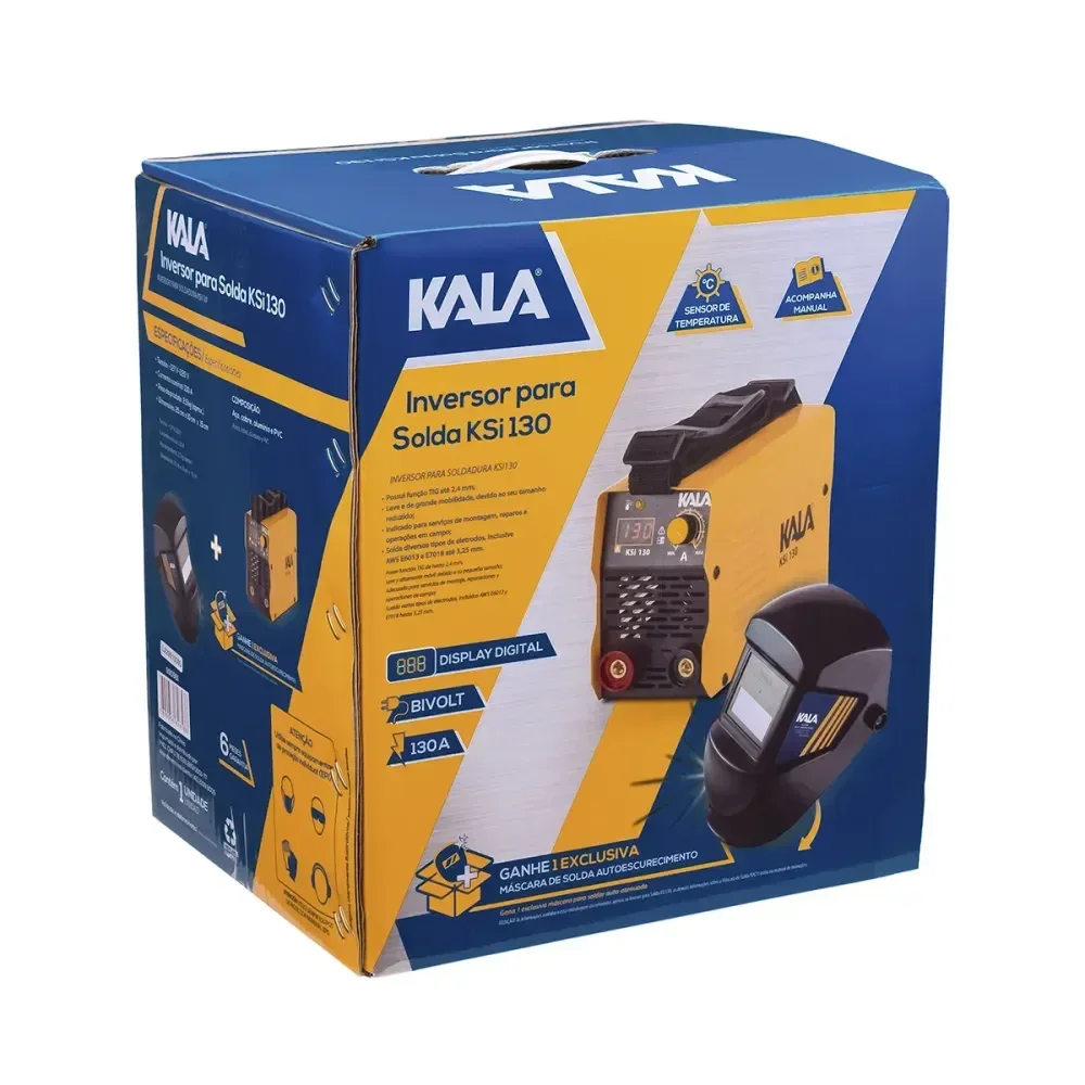 Kit Inversor De Solda Ksi130A Com Máscara Autoescurecimento Bivolt Kala - Imagem 4