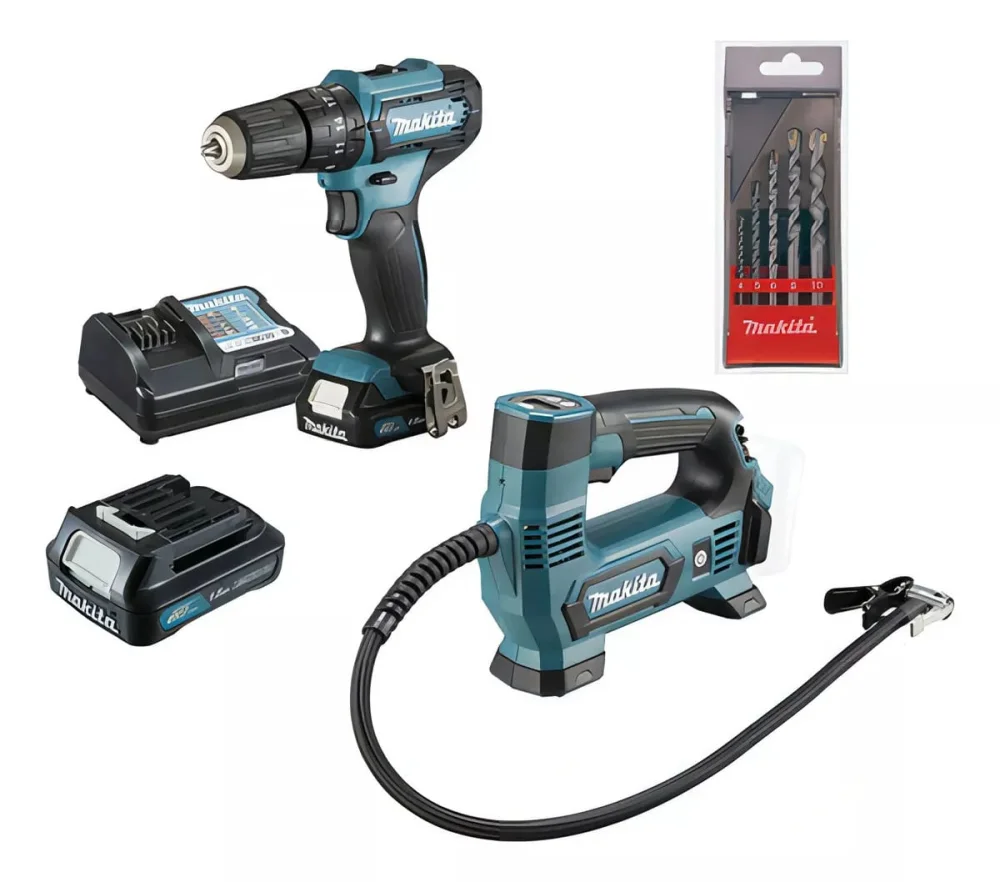 Kit Parafusadeira, Compressor De Ar E Bateria 12V Makita - Imagem 5