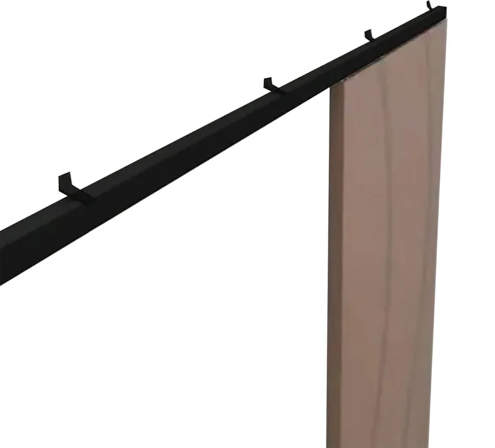 Kit Roldana Porta De Correr Embutir Preto Fosco 2M 5 Peç Perfil - Imagem 2