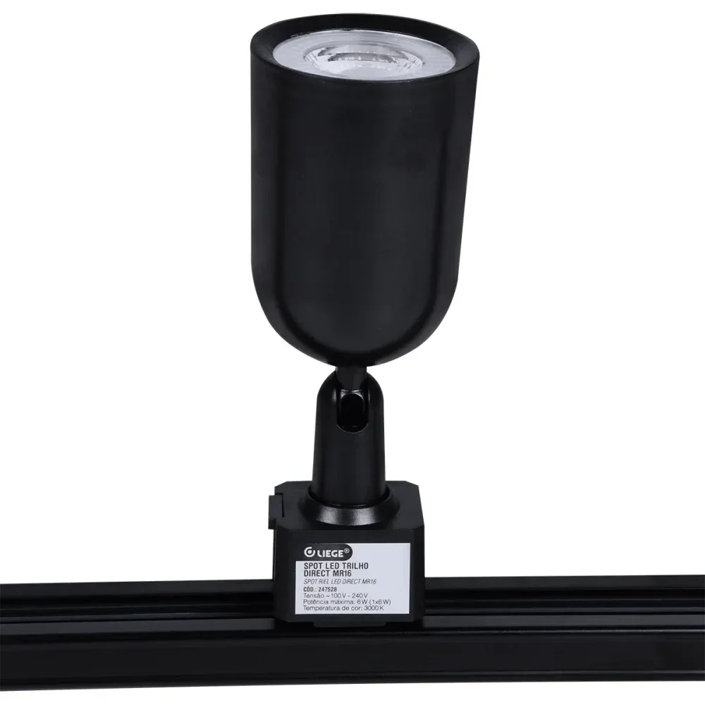 Kit Trilho Direct Led 3X6W 50/60Hz 3000K Preto Biv Liege - Imagem 4