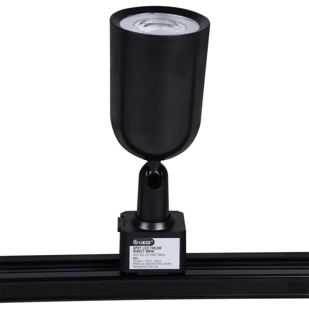 Kit Trilho Direct Led Com 3 Luminárias 6W 6500K Preto Bivolt Liege - Imagem 4