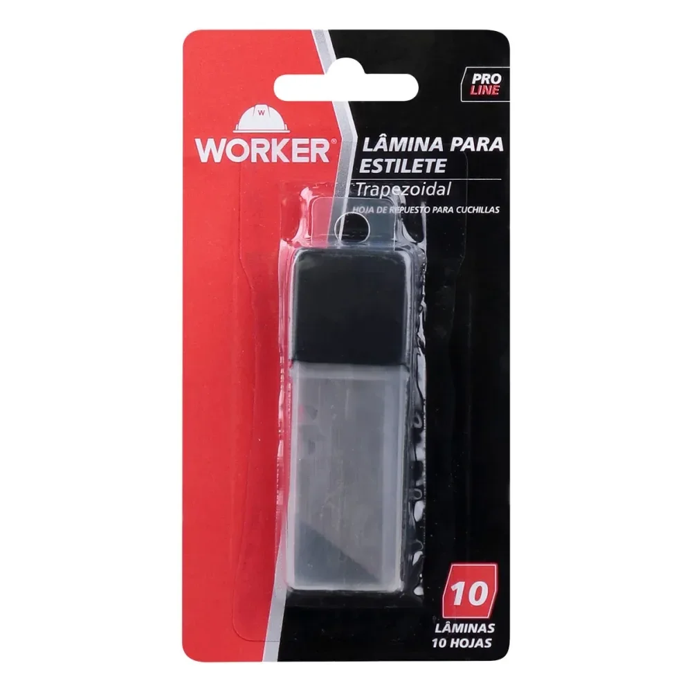 Lâmina Para Estilete De Corte Trapezoidal 10 Unidades Worker - Imagem 2