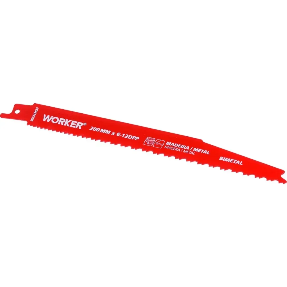 Lâmina Para Serra Sabre Bimetálica 1/2” 200Mm 6/12 Dentes Worker - Imagem 2
