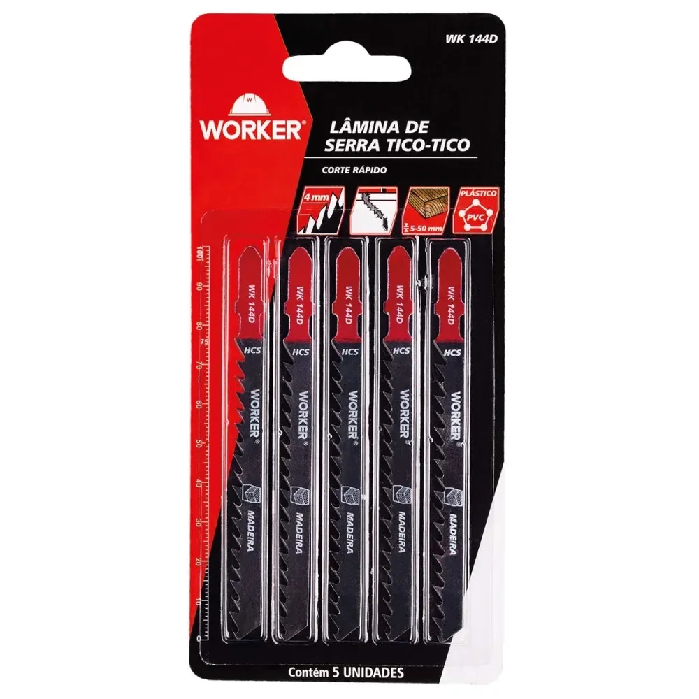 Lâmina Serra Tico Tico 100Mm 6 Dentes Com 5 Peç Worker - Imagem 2