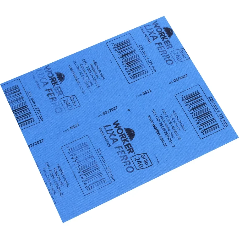 Lixa Ferro Para Acabamento Em Metais Grão 240 Worker - Imagem 4