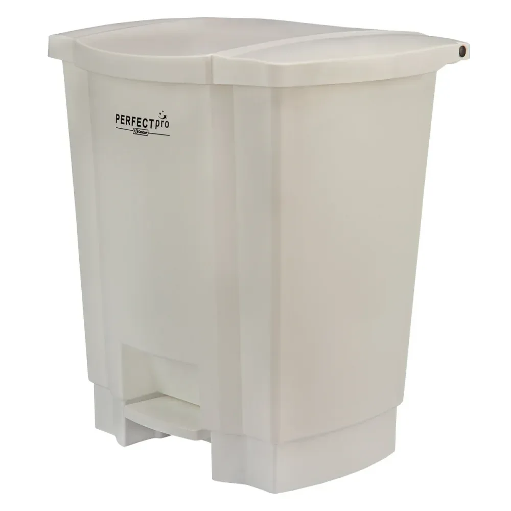 Lixeira Resistente E Balanceada Branca 35L Perfect - Imagem 3