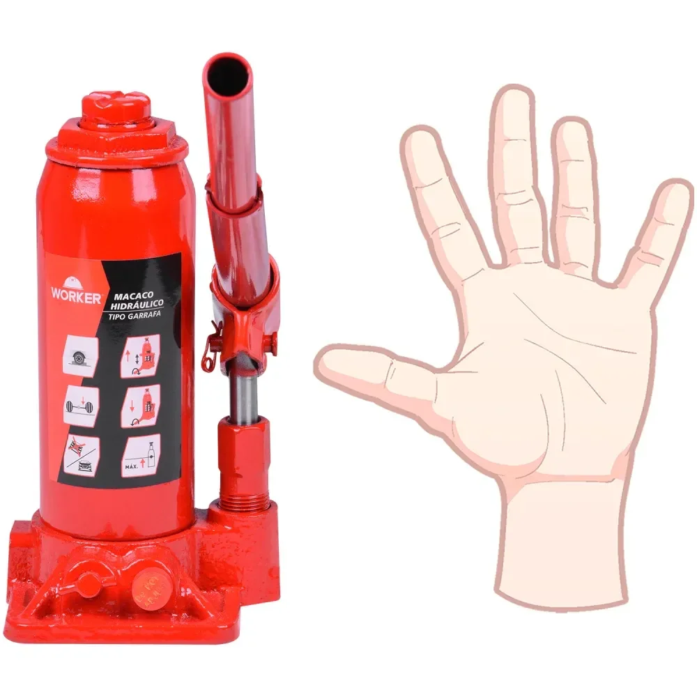 Macaco Hidráulico Garrafa 4T 195-380Mm Worker - Imagem 6