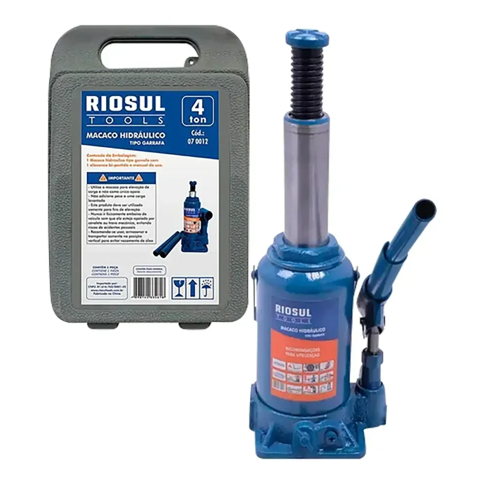Macaco Hidráulico Garrafa R070012 4T Riosul Tools - Imagem 2