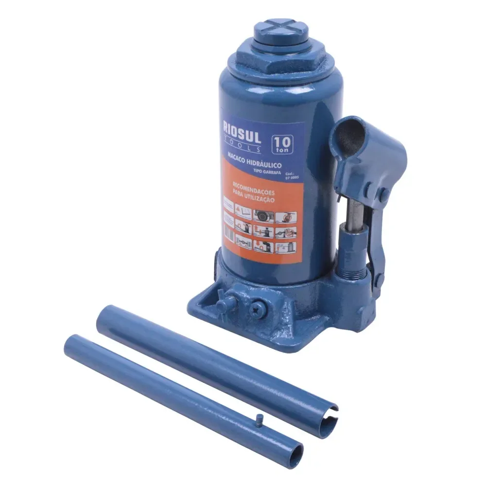 Macaco Hidráulico Tipo Garrafa 10 Toneladas Riosul Tools - Imagem 3