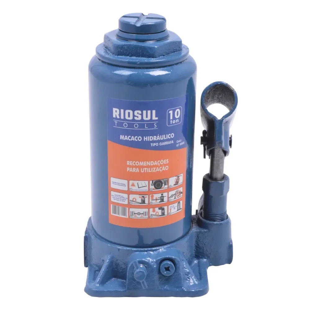 Macaco Hidráulico Tipo Garrafa 10 Toneladas Riosul Tools - Imagem 4