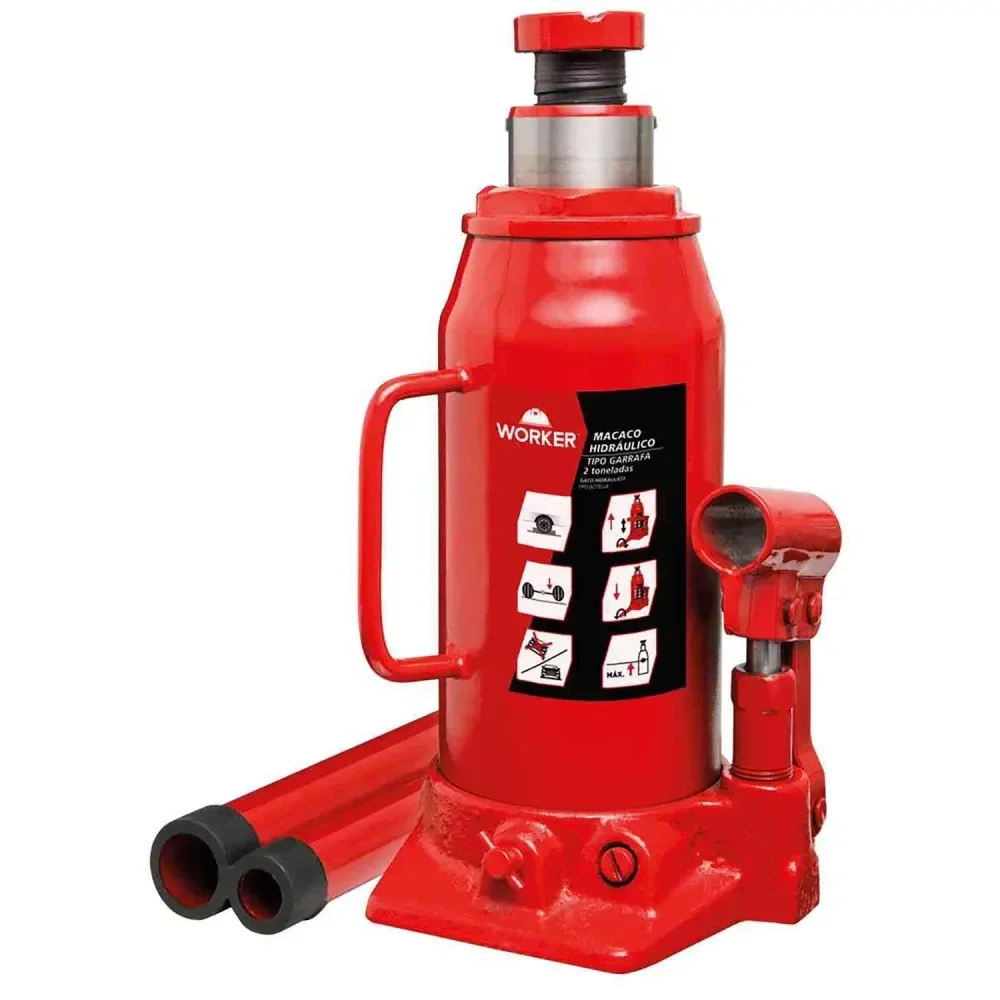 Macaco Hidráulico Tipo Garrafa 160Mm 8 Toneladas Worker - Imagem 3