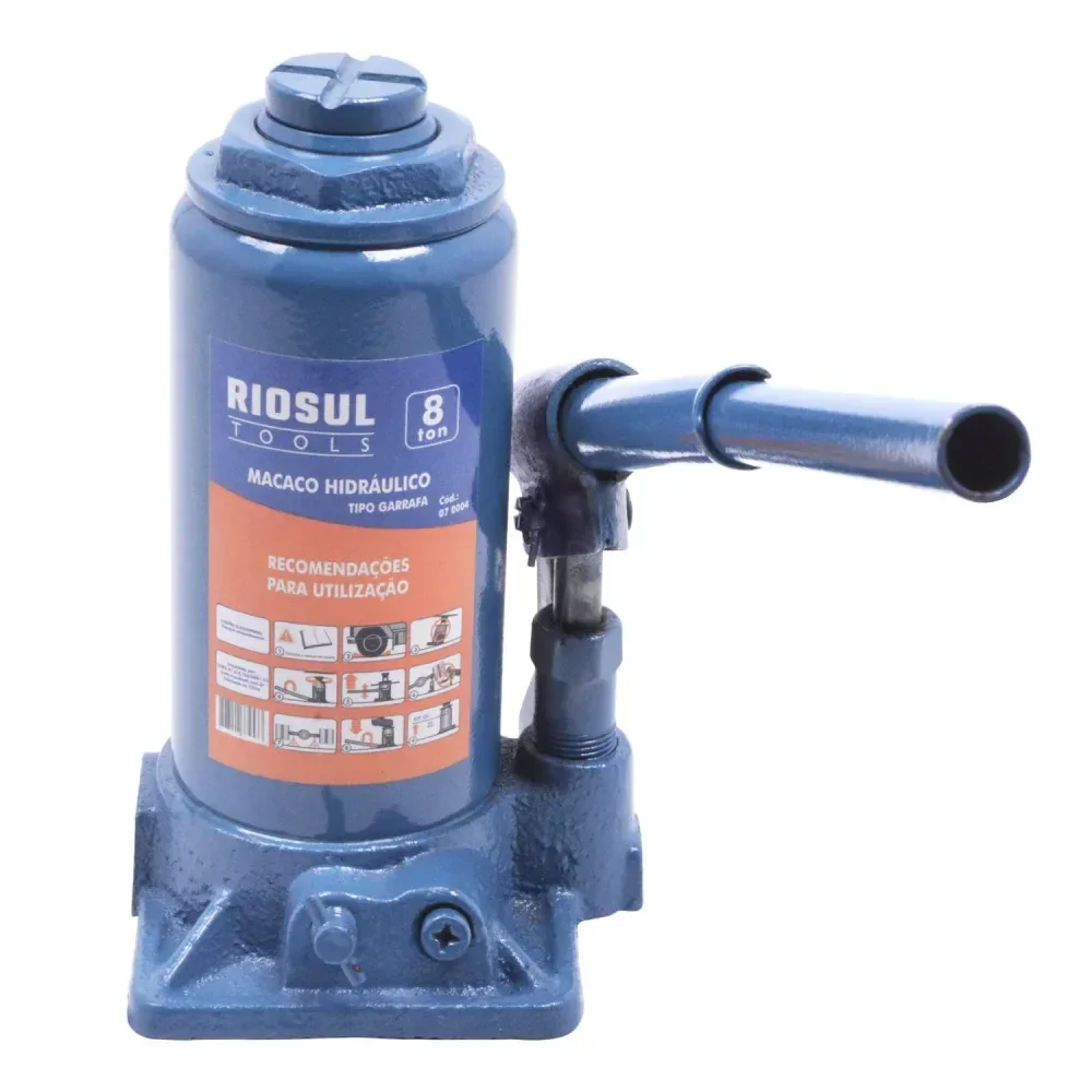 Macaco Hidráulico Tipo Garrafa 8 Toneladas Riosul Tools - Imagem 4