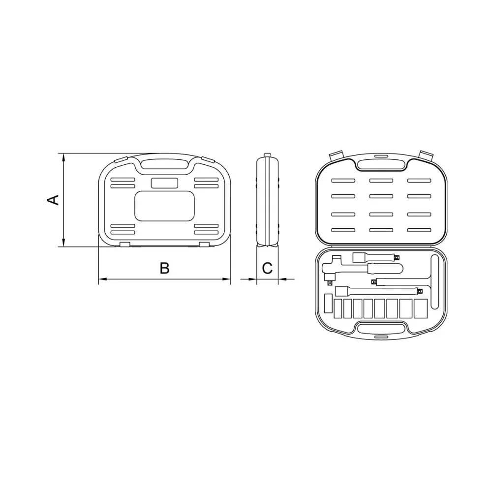 Maleta Com Soquetes E Acessórios Isolados Iec 60900 1/2 13 Peç Tramontina 44335213 - Imagem 2