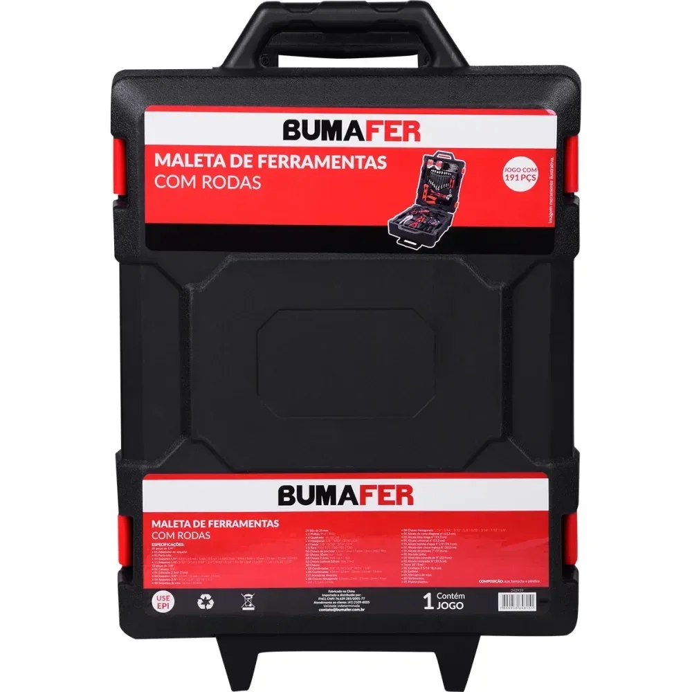 Maleta De Ferramentas Com Rodas 191 Peç Bumafer - Imagem 7