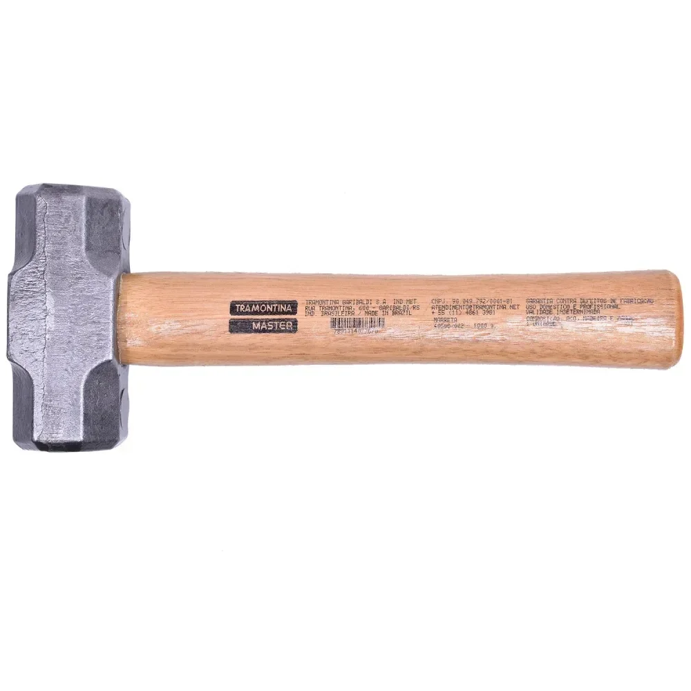 Marreta Oitavada 1000G Basic Com Cabo De Madeira Tramontina - Imagem 2